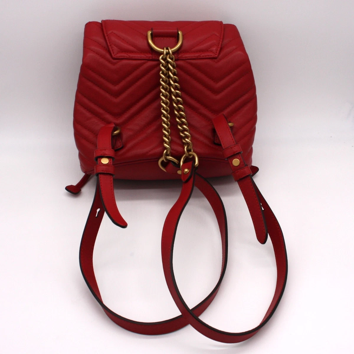 Gucci red cheap leather backpack
