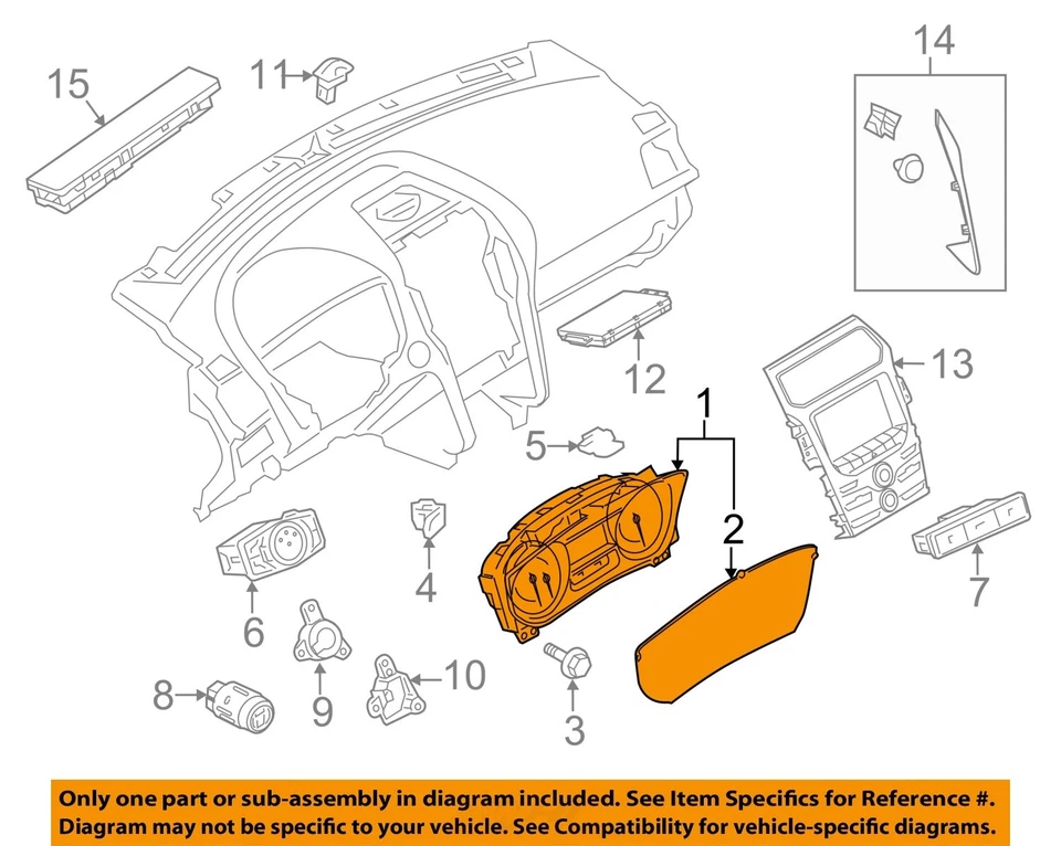 Medidor de velocímetro usado se adapta a: Ford Explorer MPH ID 2015 CB5T-10849-EA a través de EK Gra Foto 3 de 4