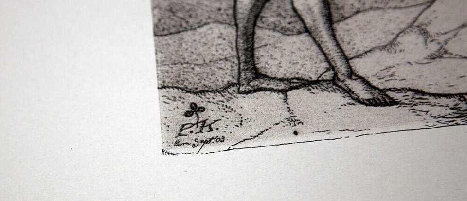 Litografía Paul KLEE Edición LTD "Dos hombres se encuentran... rango superior" con MARCO incluido Foto 4 de 4