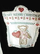Beary Merry Christmas dark green t-shirt Adult XL Made in USA