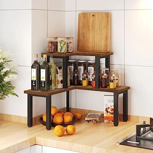 Corner countertop shelf outlet