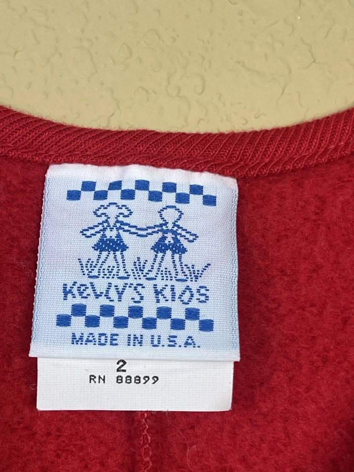 Mono boutique vintage KELLY'S KIDS para niñas 2T con monograma MEGAN mameluco rojo Foto 3 de 4