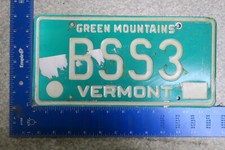 Vermont Vanity License Plate Tag VT 1977 77 Initials BSS3 B S S 3 BSS 3