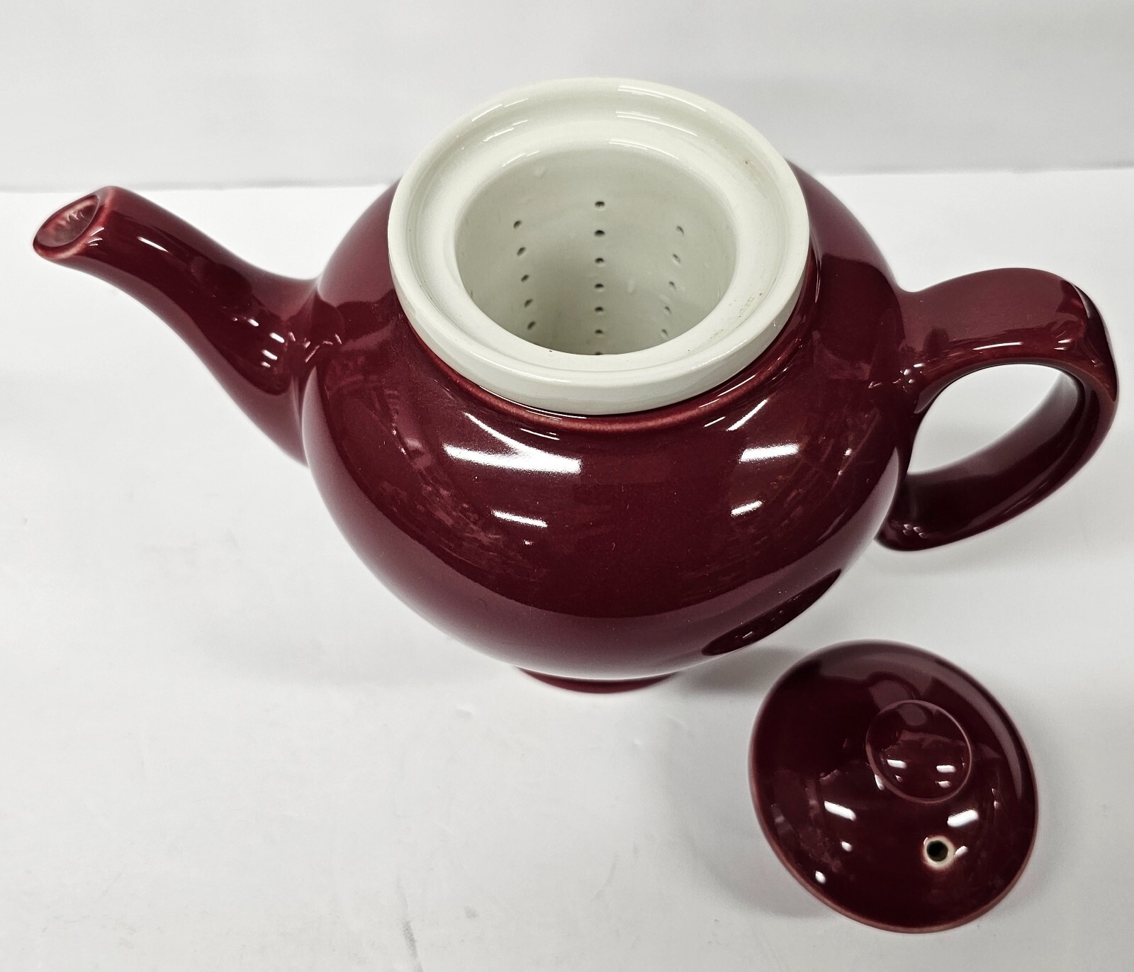 Vintage McCormick Teapot w/ Infuser & Lid Burgundy Baltimore, MD eBay