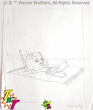 Looney-Tunes Tweety-Bird Penciled Book Cover Illustration 1997 ESL