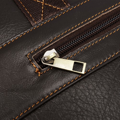 Mens Laptop Bag Briefcase Retro Genuine Leather Messenger Office Work Bag Case - Picture 14 of 22