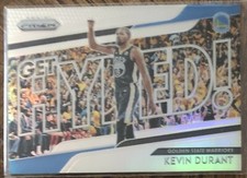 2018-19 PANINI PRIZM GET HYPED! KEVIN DURANT INSERT CARD GOLDEN STATE WARRIORS