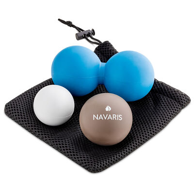 Massageball Set 2x Lacrosse Ball 1x Duoball Peanut Duo Ball Faszienball Massage