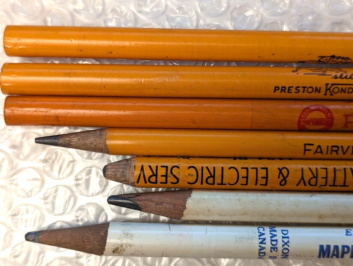 7 Vintage 1950s Advertising Lead Thick Pencil Kondu Maple Leaf Fat