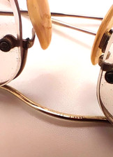 VINTAGE ANTIQUE SHURON Tests 14K Plated GOLD Semi rimless Wire EYEGLASSES