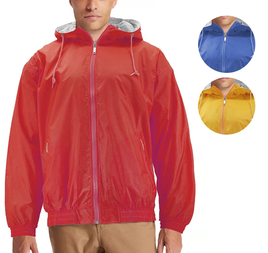 Menu0026#039;s Lightweight Water Resistant Nylon Zip Up Windbreaker Hoodie  Jacket | eBay