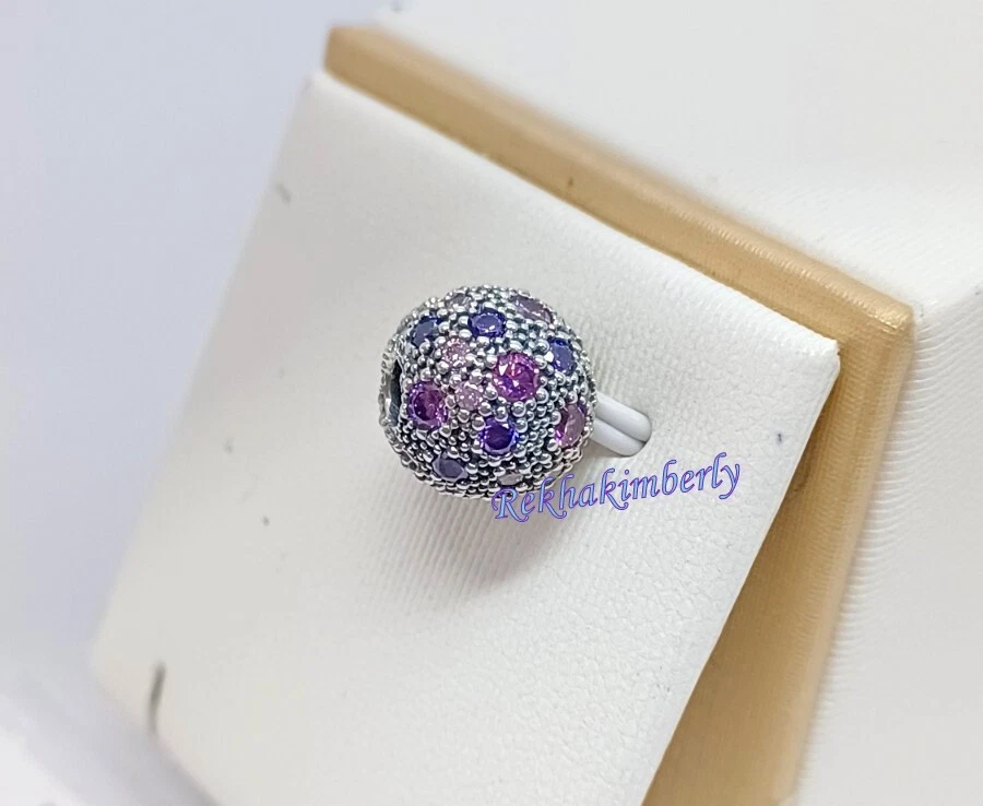 Pandora Cosmic Stars Clip Charm S925ALE Purple Pink CZ Authentic NEW 791286CFPMX