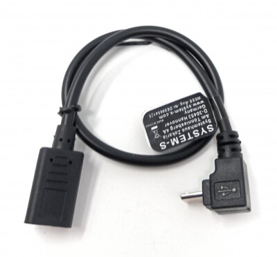USB 3.1 Kabel 25 cm Typ C Buchse zu Micro B Stecker Winkel Adapter in Schwarz	
