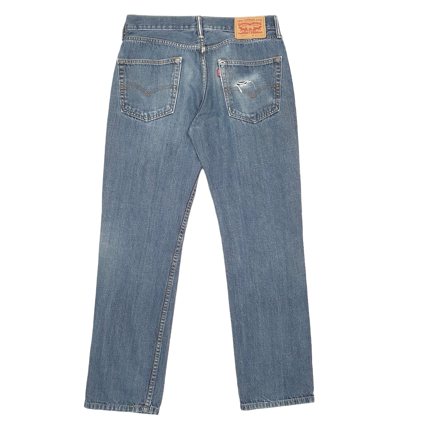 LEVIS 514 Jeans Straight Fit Blue Denim Trousers Mens W31 L32 image 3