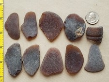 PURE BEACH SEA GLASS SURF TUMBLED BROWN HONEY MOSAIC BOTTOM CRAFT DAMAGE L01