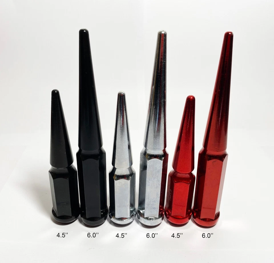 32Pc+key Chrome 1/2-20 Spike Lug Nuts 6" Tall Fits Dodge D200 Pickup B300 W200 - Image 2 of 4