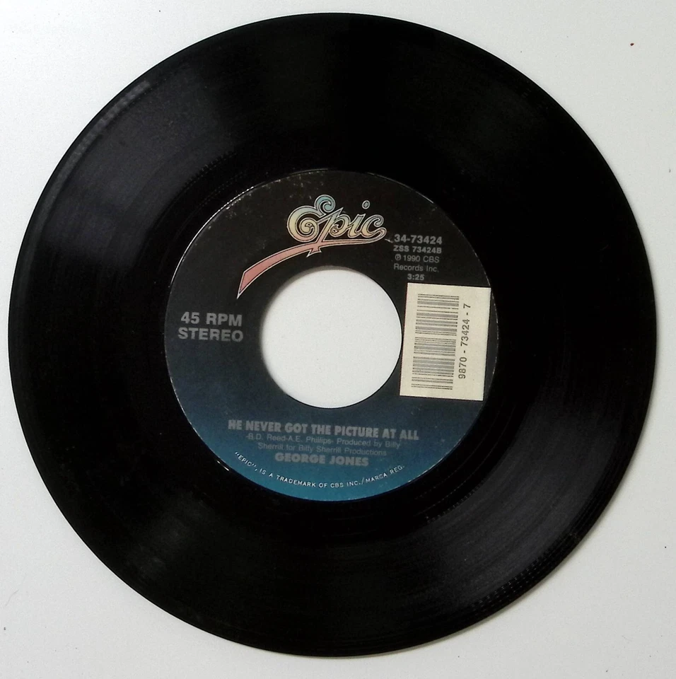 GEORGE JONES HE NEVER GOT THE PICTURE AT ALL/SIX FOOT DEEP, SIX...VINYL 45 60-58 Foto 3 de 3