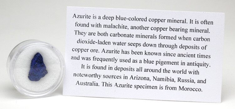 Azurite Specimen DEEP BLUE Crystal Cluster Mineral MOROCCO w/ ID