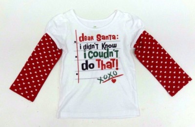 Langarmshirt Mädchen 74-80 Spruch Weihnachten Weihnachtsmann Santa USA Geschenk