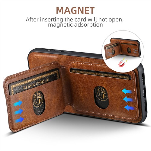 Karteninhaber Brieftasche Fall Telefon Abdeckung für iPhone 15 14 13 12 Pro Max - Picture 9 of 27