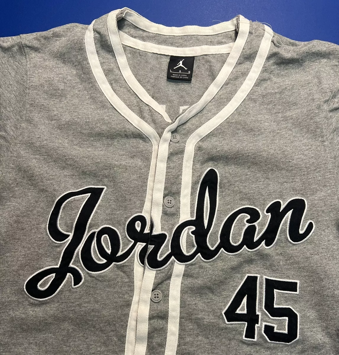 Vintage Y2K Air Jordan Michael Jordan Embroidered Button Up Baseball Jersey  #45