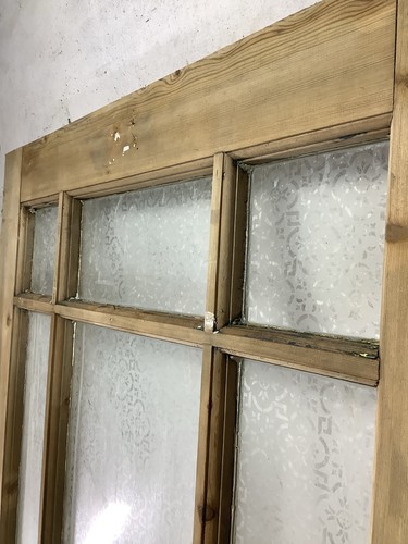 35 7/8"X 83 3/8" 1930s Exterior Glazed Stripped Pine Front Door Old Vestibule - Picture 5 of 12