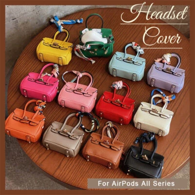 MARKENLOS For Apple Airpods 4th/3rd Pro 2 Case Mini Bag Shockproof PU Leather Luxury Cover