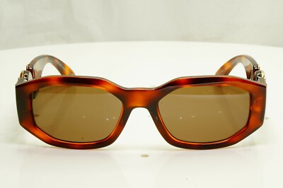 Versace Gold Medusa Brown Rectangle Mens Womens Sunglasses MOD