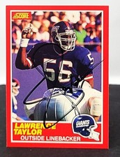 LAWRENCE TAYLOR Signed Autograph 1989 Score Football Card #192 New York Giants