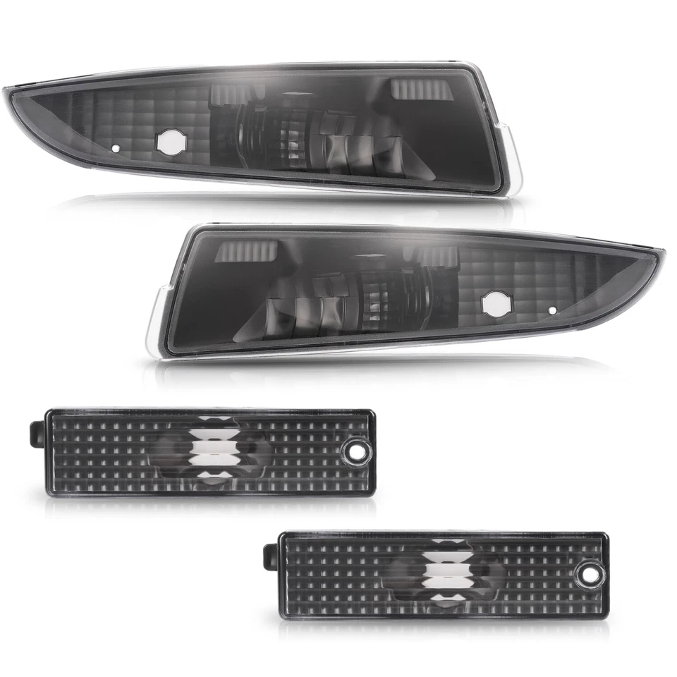 Fit 1993-2002 Chevy Camaro Front+Rear Side Marker Black Signal Lamp Bumper Light Foto 3 de 4