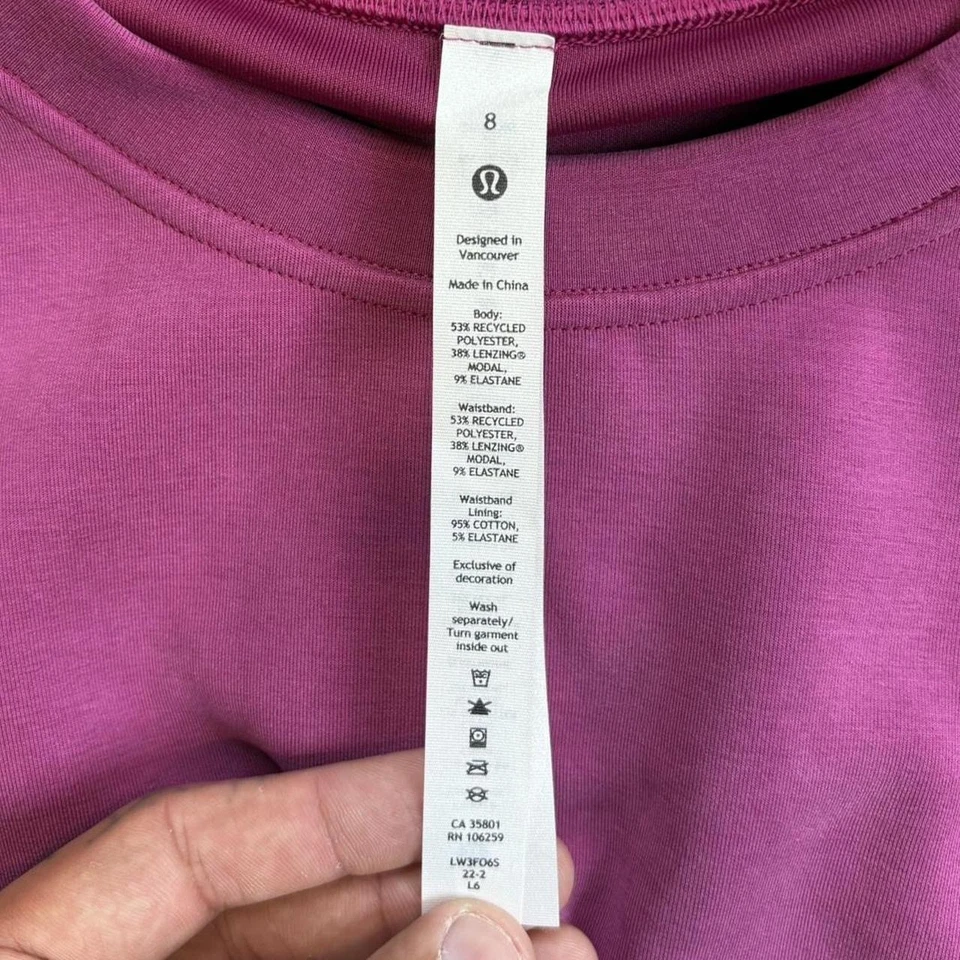 Camisa de entrenamiento magenta Lululemon Softstreme Gathered para mujer talla 8 Foto 4 de 4