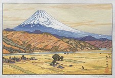 Toshi Yoshida Mt Fuji from Ohito Autumn 1962 Japanese Woodblock Print