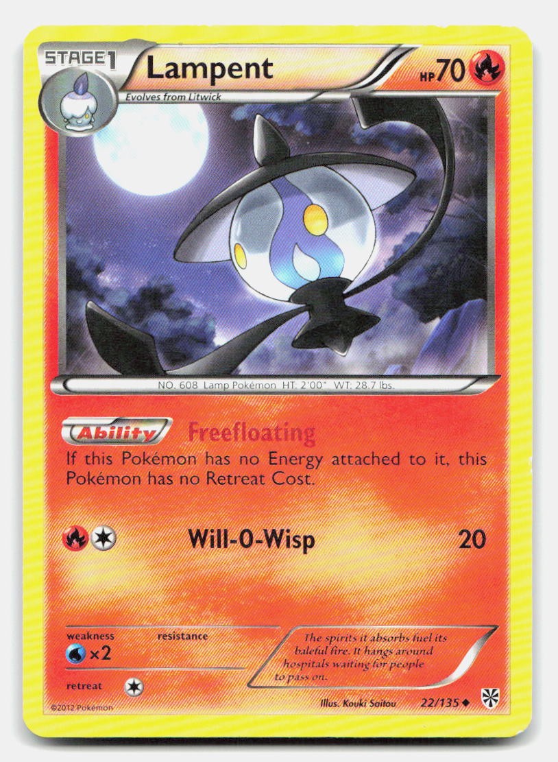 Lampent 22/135 Uncommon Plasma Storm Pokemon LP