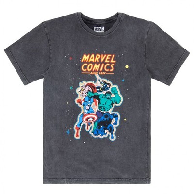 Marvel Avengers Stone Wash Charcoal T-Shirt Grey