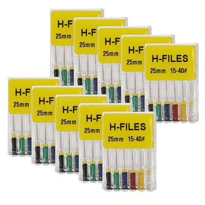 10-100Pack Dental H files Endodontic Root Canal Hand Use H-Files Stainless Steel