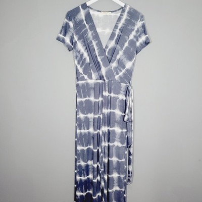 DROLE DE COPINE Med Large 16 JUMPSUIT TIE DYE PARIS GREY LONG BELTED  HG97