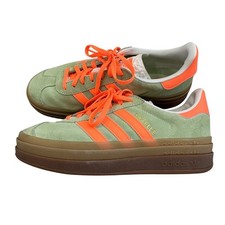 Adidas Gazelle Bold IH7495 Green Orange Sneakers Womens 8.5 Platform Shoes Retro