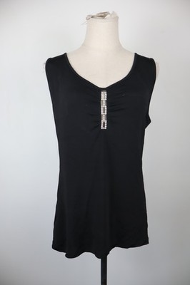 ROCCOBAROCCO WOMEN'S SLEEVELESS JERSEY SIZE L WOMAN CASUAL VINTAGE T-SHIRT LYCRA