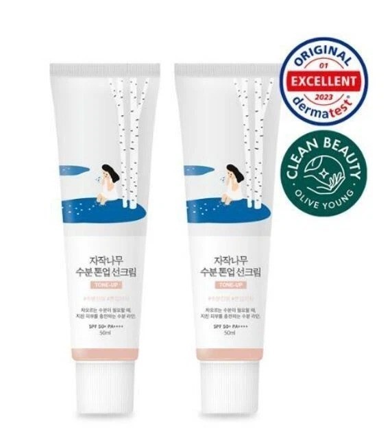 ROUNDLAB BIRCH JUICE Moisturizing Tone-up Suncream (SPF50+/PA++++) 50ml x 2ea