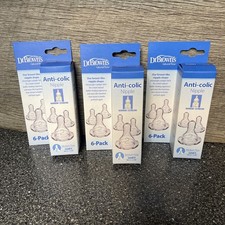 3 - 6 Packs Dr. Browns Anti-Colic Nipple Medium Flow Level 2 3mo 