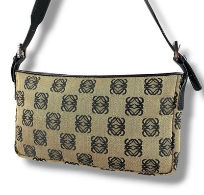 LOEWE loewe Handbag bag Pochette Canvas Anagram pattern Logo Vintage WOMEN y2k