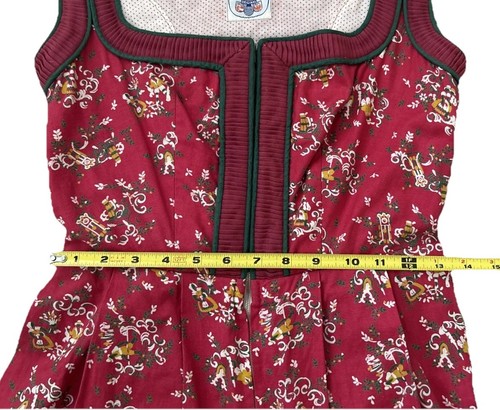 Strasser Dirndl Munchen Vintage Oktoberfest Dress Red Floral US 10 German 40 - Bild 15 von 16