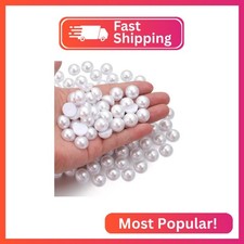 Chuyau 150PCS 14mm White Flatback Pearls for Crafting Jewelry Making Round Half