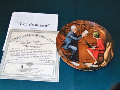 Wand u Sammelteller Norman Rockwell ''Heritage '' NEU The Professor'' limitiert OVP