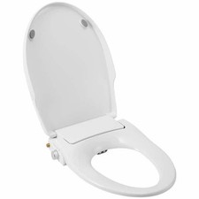 Elongated Non-Electric Bidet Toilet Seat-Soft Close, Dual Nozzles, Adjustable