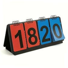 Portable Sports Scoreboard with Large Flip Numbers, Manual Score Keeper Black