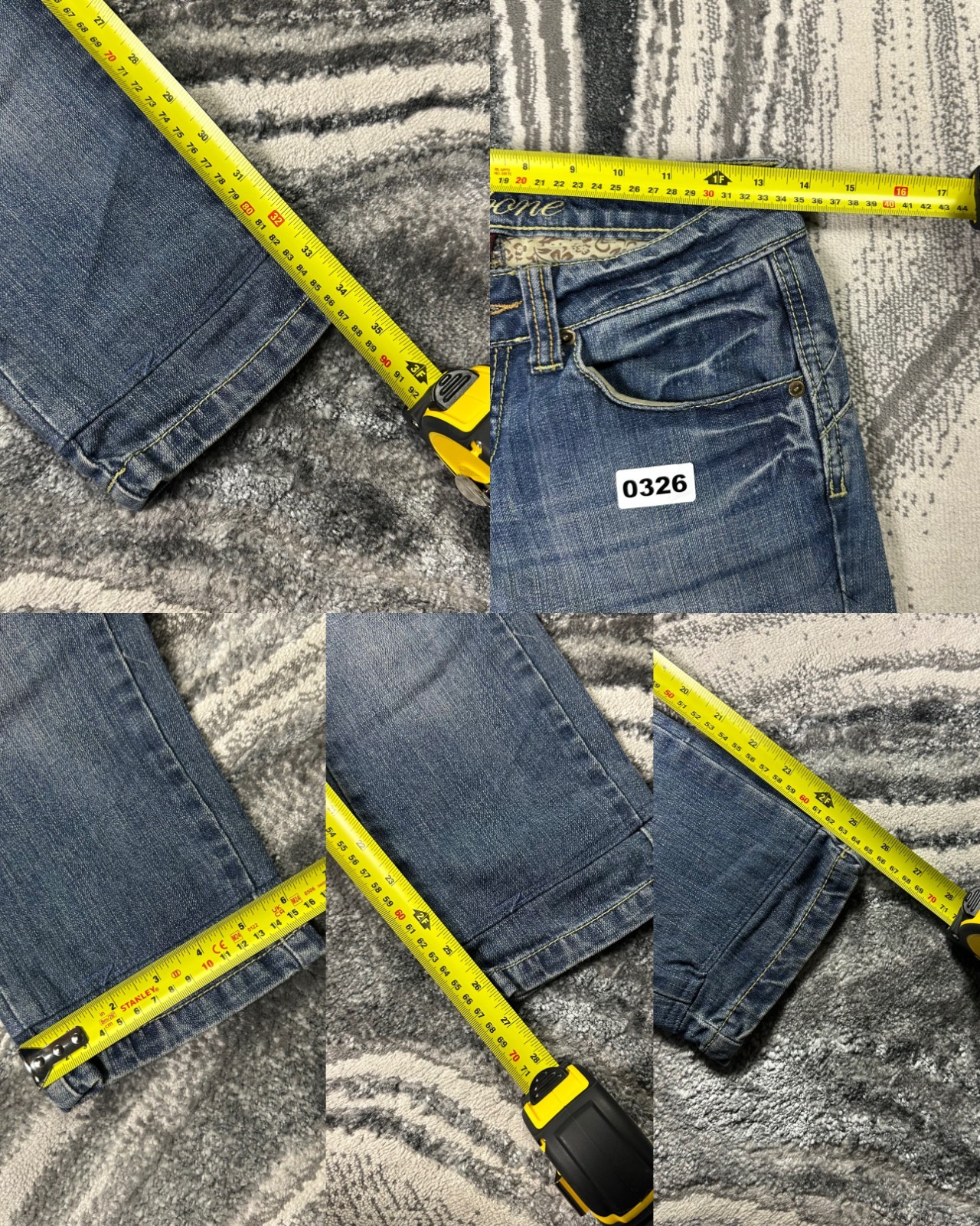 VTG Fishbone 2000's Y2K Low Rise Faded Blue Contrast Stitch Size 25 Denim Jeans image 8