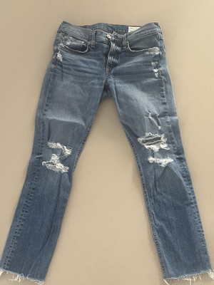 rag & bone Damen Skinny Jeans Denim Blau W25 Distressed Stretch short Cut