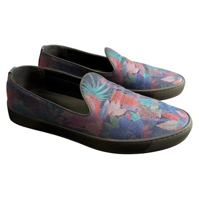 ETRO Milano Men's Floral Jacquard Slip On Sneakers Shoes Italy EU 45 US 12