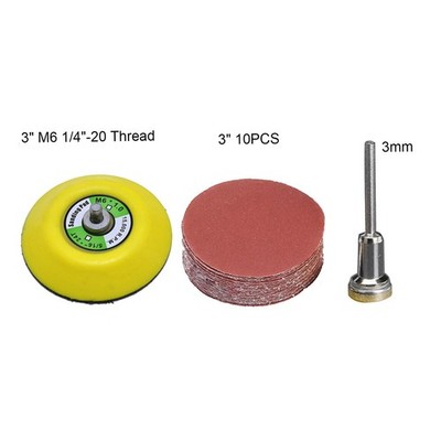 3'' Dual Action Hook Loop Backing Plate M6 1/4''-20 Thread Sanding Pad